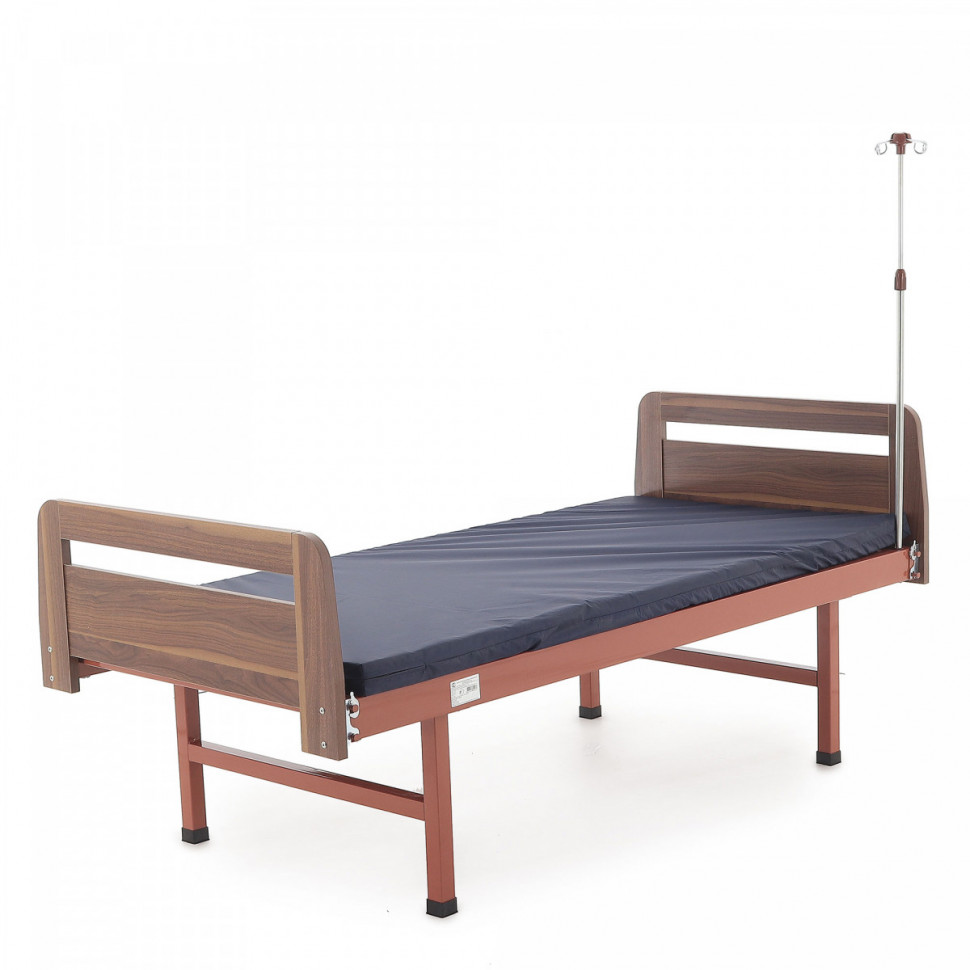 Кровать для лежачих больных с матрасом MED-MOS Е-18 ЛДСП (коричневый)